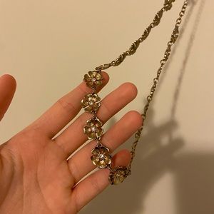 Floral Gold and CZ necklace
